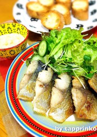 魚料理♡簡単フライパンdeサバのムニエル