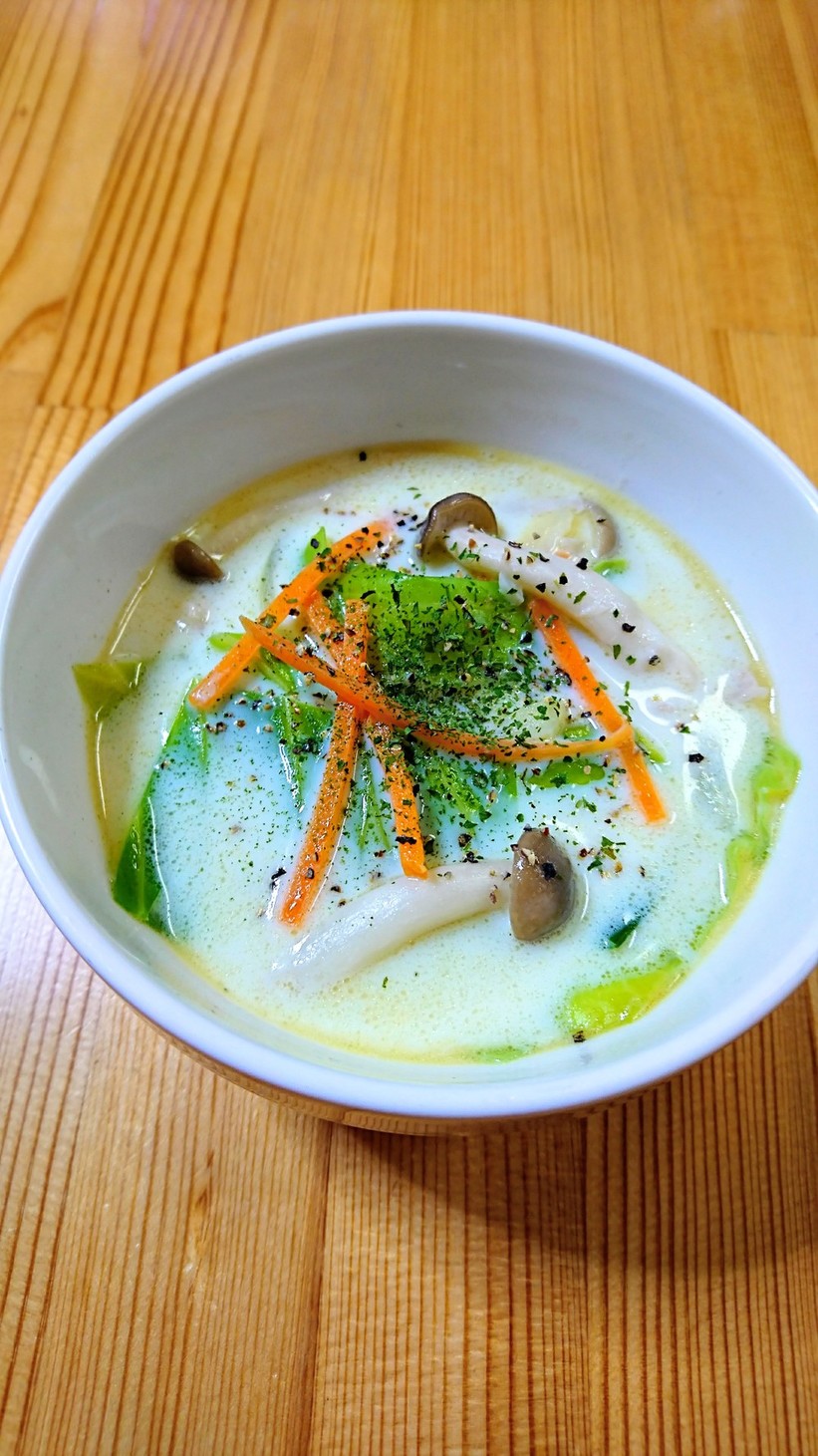 しめじ＆キャベツ❀豆乳食べるスープの画像