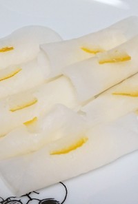 簡単❗柚子風味千枚漬けのチーズ巻き