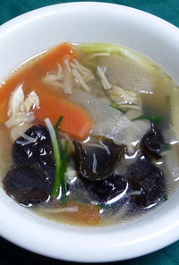 帆立貝柱と野菜の中華風スープ