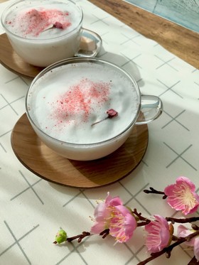 おもてなしにも❀桜あま酒ラテ
