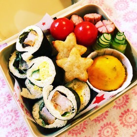 節分*恵方巻風*可愛いサンドウィッチ弁当