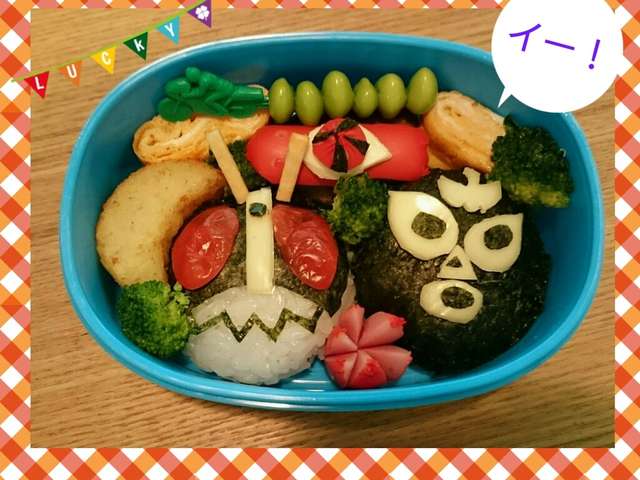 仮面ライダー1号とショッカーのキャラ弁 By リッキーブルー