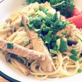 サバ缶とキノコのバター醤油パスタ