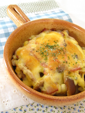 ポテトときのこの簡単グラタン