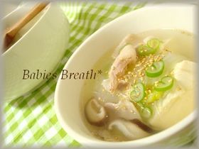 白菜と豚バラ肉の中華スープ