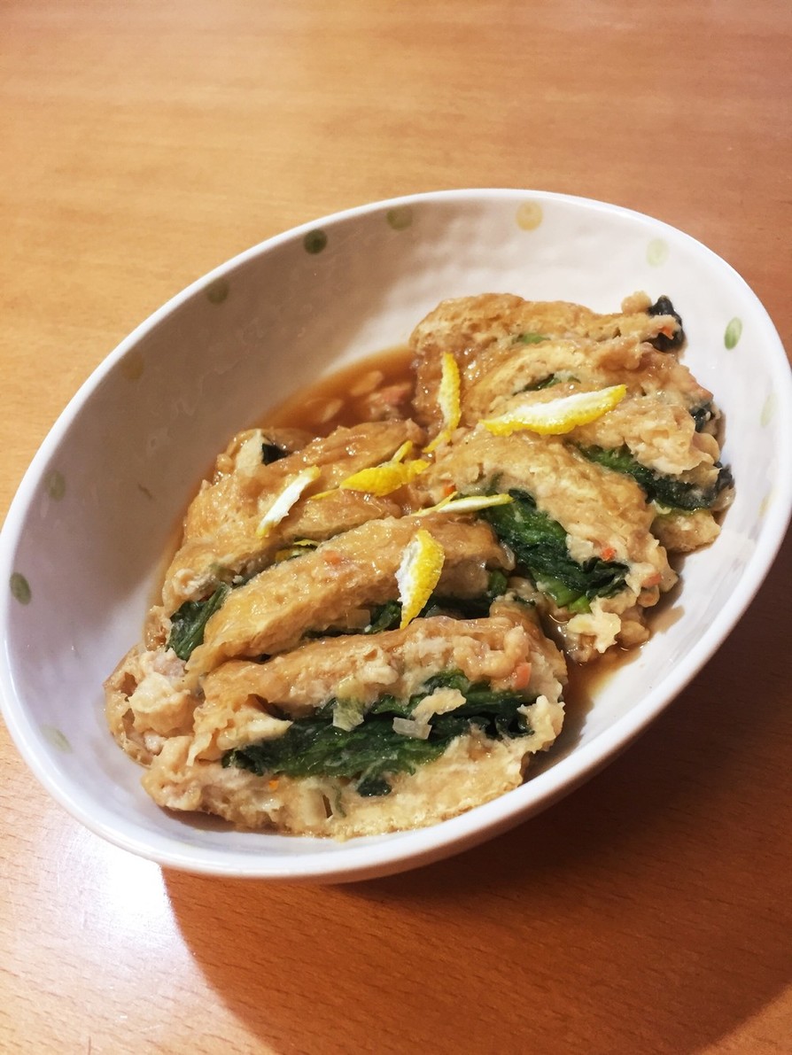 簡単はさむだけ！小松菜と鶏肉の信田サンドの画像