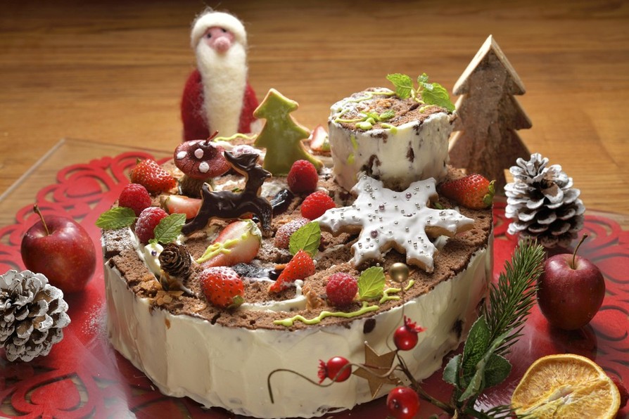子どもと楽しく★切り株のクリスマスケーキの画像