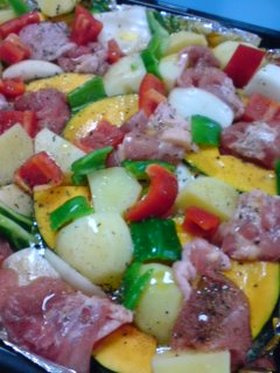 鶏と野菜のオーブン焼き
