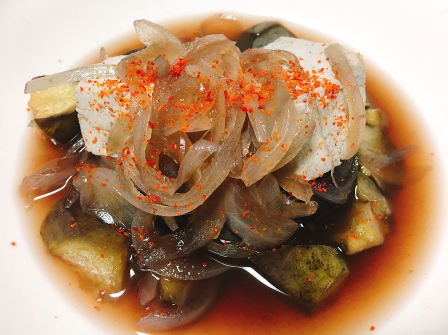 豆腐となすのヘルシーぽん酢煮の画像
