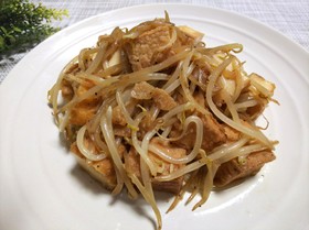 牛脂でコク☆もやしと厚揚げのシンプル炒め