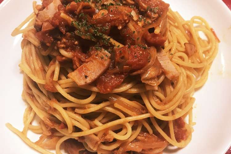 ツナとハムのトマトソースパスタ レシピ 作り方 By ハチハッチ クックパッド