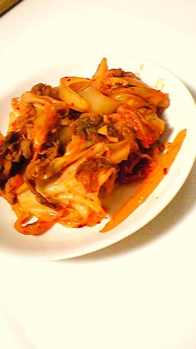 簡単♪残り物で豚キムチ