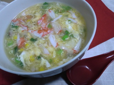 中華風フワトロたまごコーンスープの写真