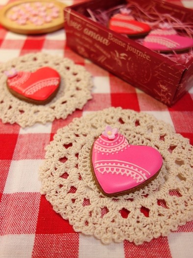 2015年バレンタインアイシングクッキーの写真