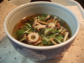 ★水菜としめじとちくわのさっと煮★