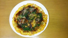 余ったお餅でお好み焼き(餅の消費に)