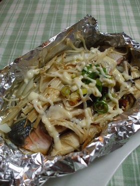 ポンマヨで~♪鮭のホイル焼き