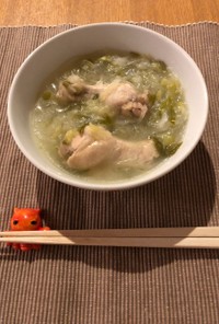 手羽元と長ネギの生姜スープ