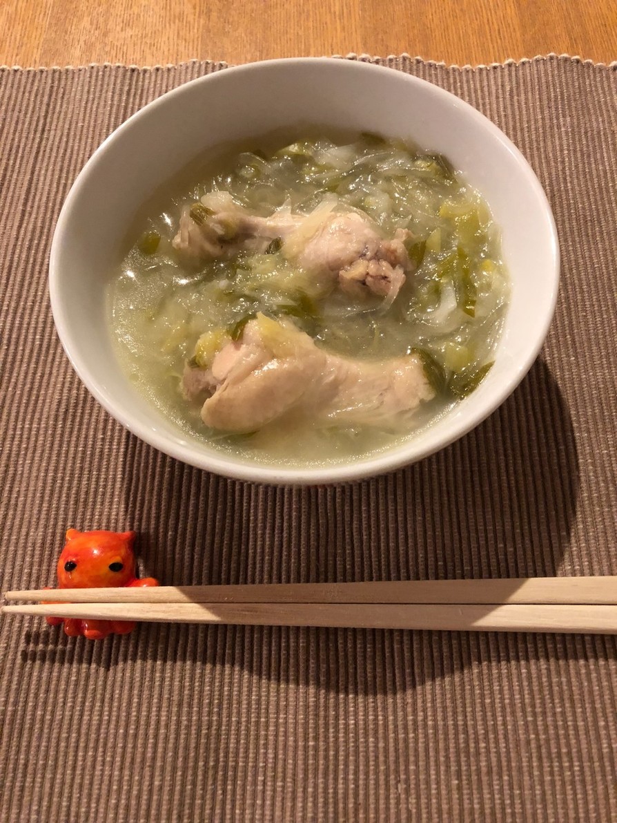 手羽元と長ネギの生姜スープの画像