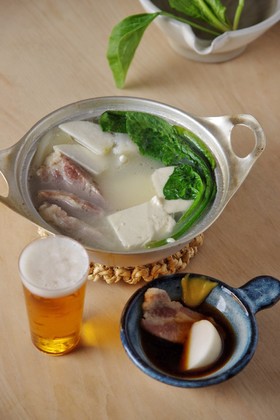 かぶとほうれんそうの塩豚鍋