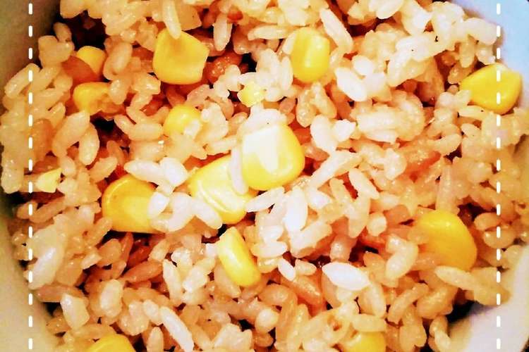 コーン缶で簡単 コーンの炊き込みごはん レシピ 作り方 By けいこ317 クックパッド 簡単おいしいみんなのレシピが357万品