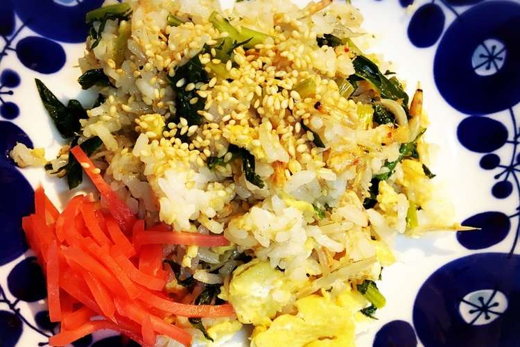 桜えびとじゃこと大根の葉の炒めない炒飯 レシピ 作り方 By Morisaeco クックパッド