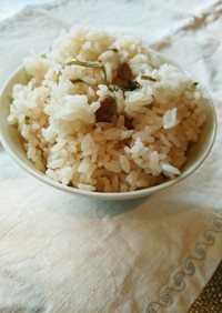 煎り大豆(豆まきの残り豆)塩こんぶご飯