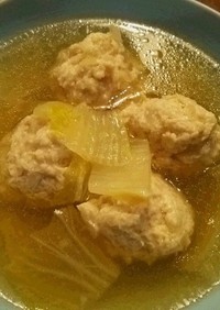 鳥団子と白菜の中華風スープ