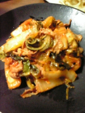 白菜と豚肉のポン酢炒め