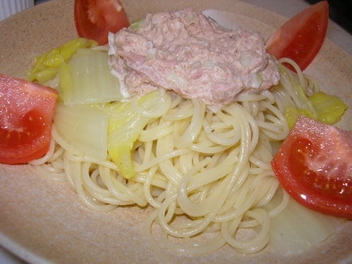 簡単白菜ツナマヨスパゲティーの写真