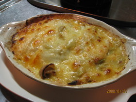 白菜クリームカレーグラタン