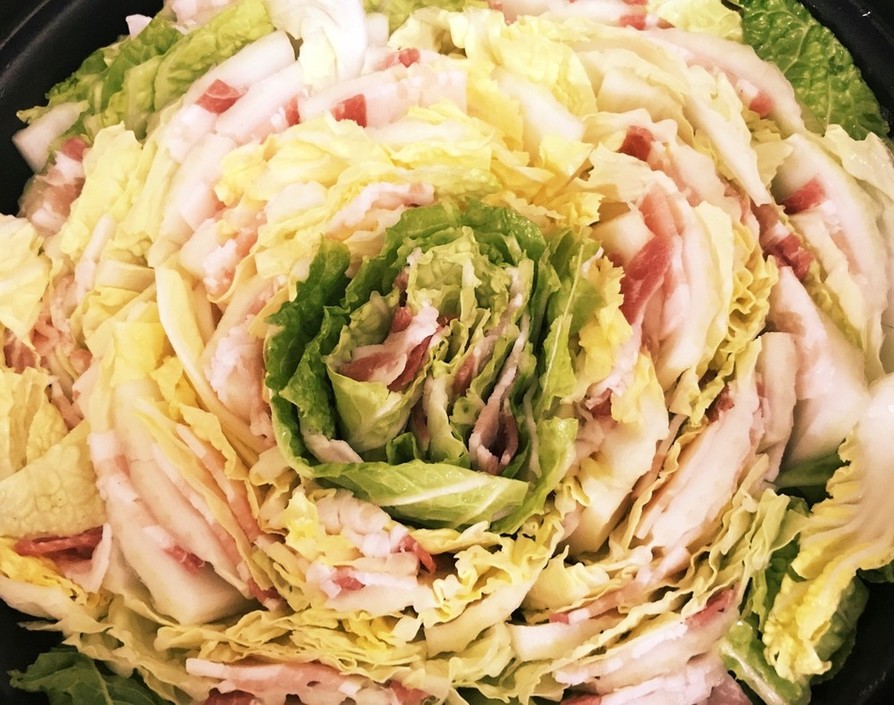 豚バラ肉と白菜のミルフィーユ鍋 節約簡単の画像