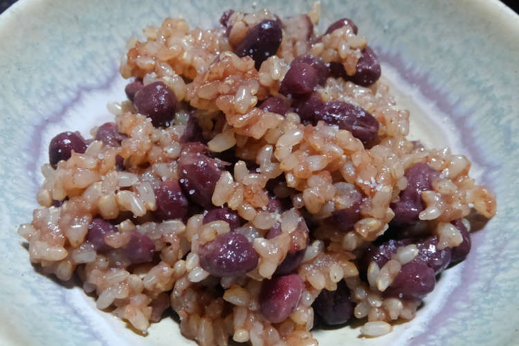 もち米玄米のびっくり炊き赤飯 レシピ 作り方 By ことのはファーム クックパッド