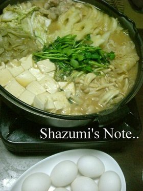 鶏とお味噌でさっぱりすきやき♪
