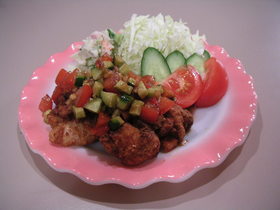 とりのから揚げ 夏野菜ソース