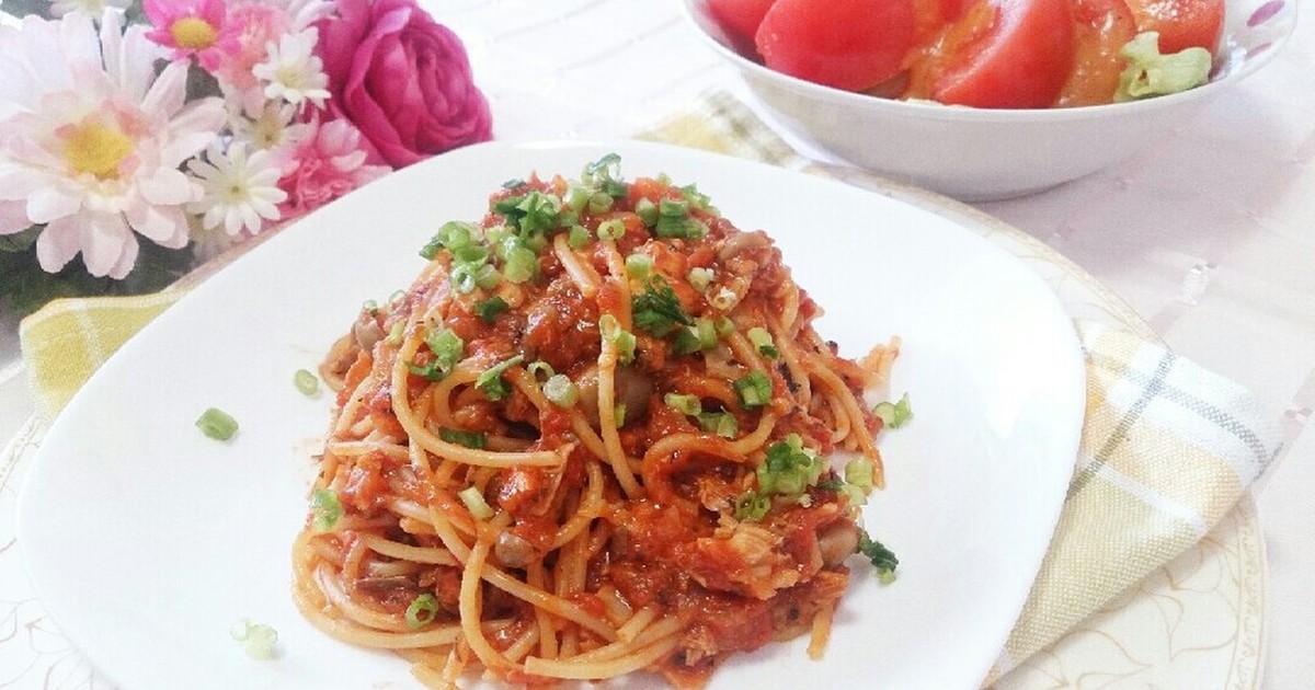 ワンポットで簡単 サバ缶のトマトパスタ レシピ 作り方 By 2525招き猫 クックパッド 簡単おいしいみんなのレシピが352万品