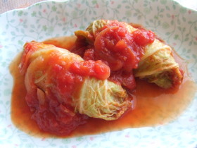 白菜のトマト煮♪ウインナーロール