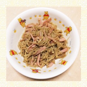 生姜焼のたれで簡単♪エノキとハムの炒め物