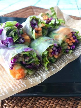 もろみで食べる生春巻きサラダ