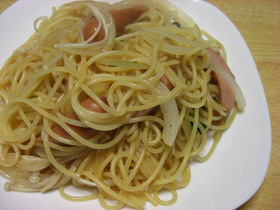 フライパンだけ♪大葉にんにく醤油でパスタ