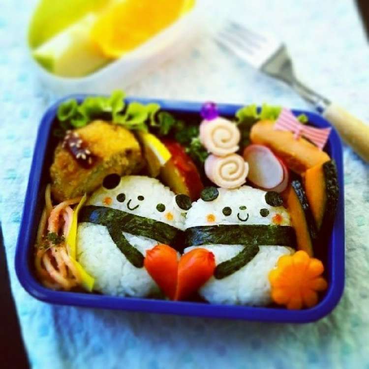 パンダちゃんおにぎりのバレンタイン弁当