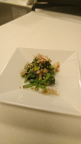 ほうれん草のマヨ醤油マスタードあえ