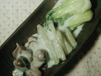 蕗と中国野菜のクリーム煮の写真