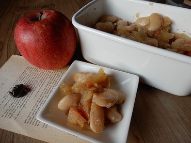 低糖質　白花豆とリンゴの煮合わせ　の写真