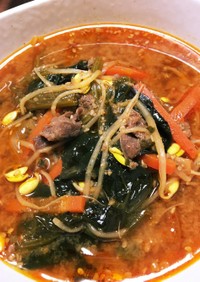 焼肉好き〜野菜たっぷり甘辛スープ