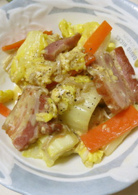 ベーコンと白菜の炒めもの カルボナーラ風