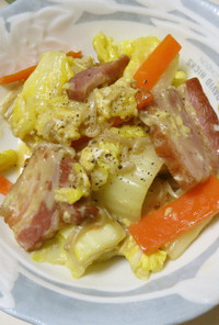ベーコンと白菜の炒めもの カルボナーラ風