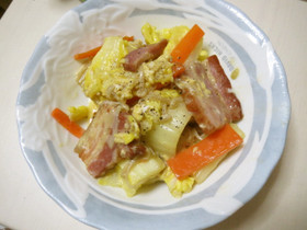 ベーコンと白菜の炒めもの カルボナーラ風
