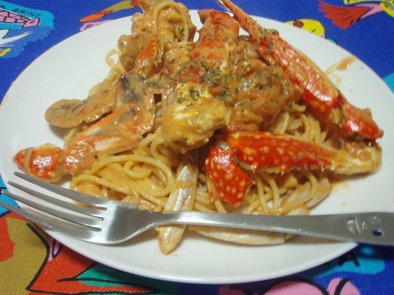 渡り蟹のトマトクリームスパゲティ☆の写真